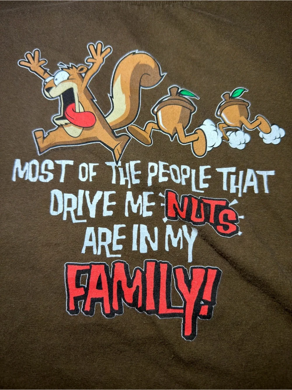 Y2K Brown Graphic Tee - Family Nuts Design - Picture 2 of 4